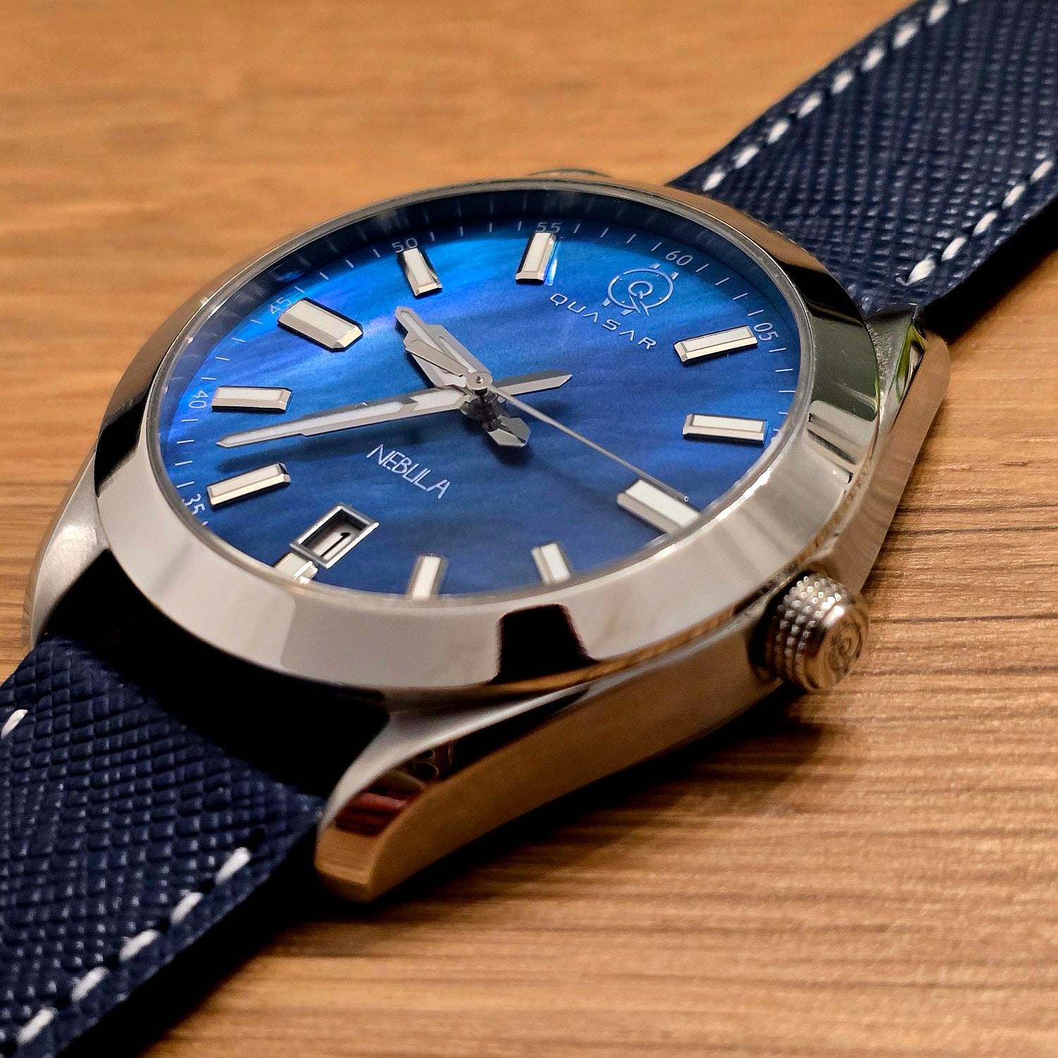 NEBULA Automatic Blue Mother of Pearl – Quasar Watches